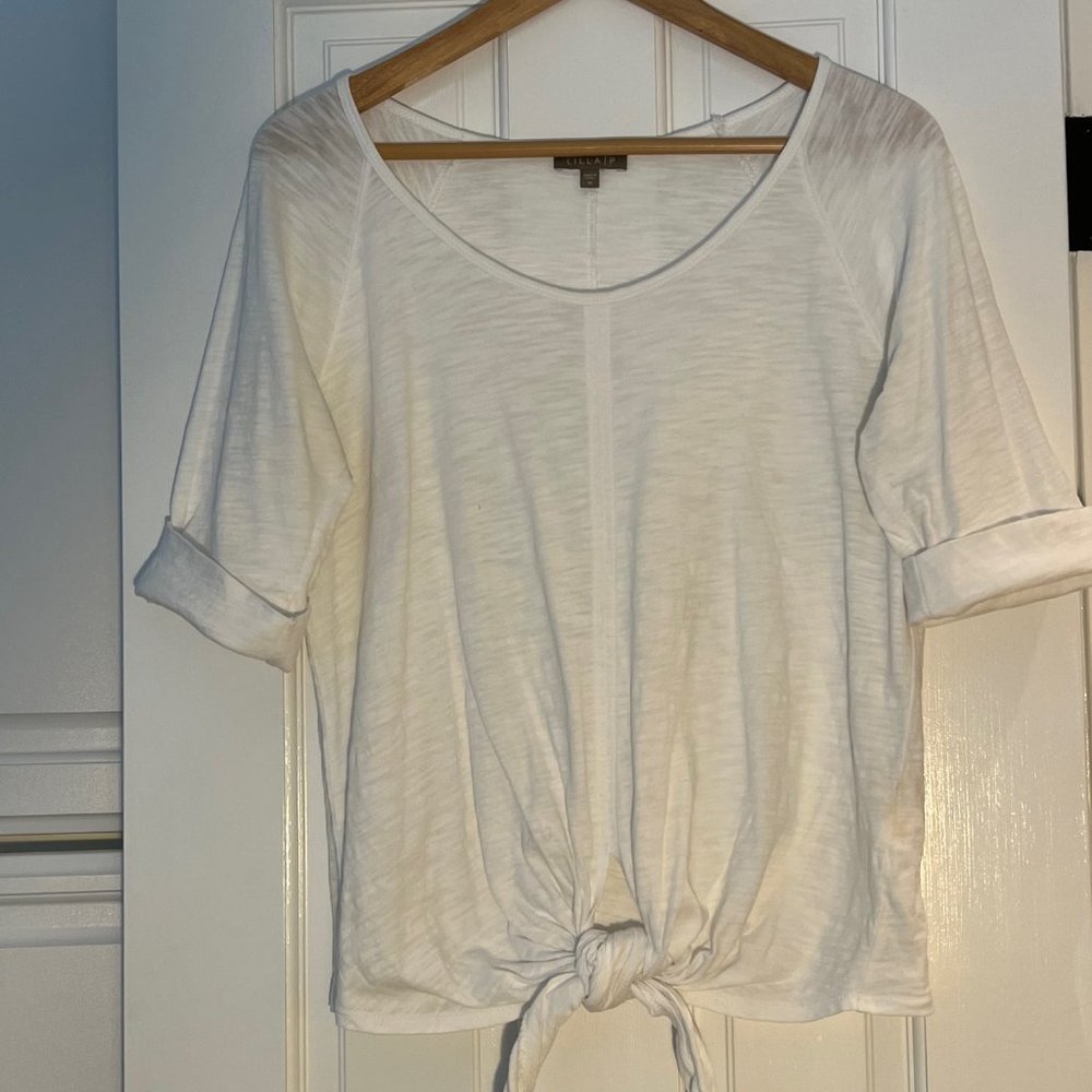 White Cotton Top with Tie